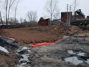 December 2019 - View looking north: Backfill and grading of Tank 1 area.