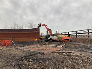 December 2021 - Wall removal - former Wastewater Tank 