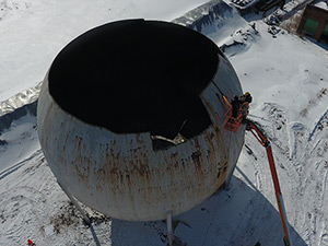 February 2021 - Top removed from Gas Holder