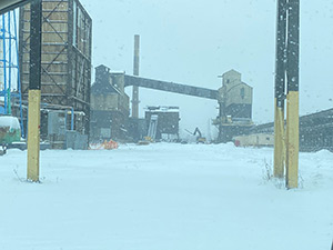 February 2021 - Demolition - Coke-handling building (looking east); more than 50 percent removed