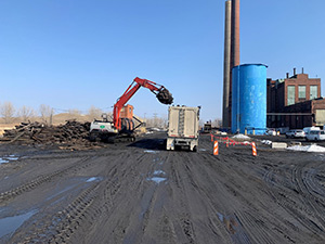 March 2021 - Railroad ties being loaded for offsite disposal