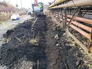 November 2020 - Test pit excavation along the former conveyor
