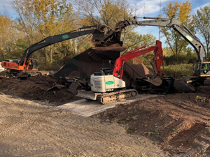 October 2019 - Site 108 - view looking east. Last stage of the tank demolition.